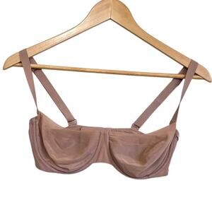 Skims Sheer Underwire Womens Demi Bra Size 34C Tan Nude Beige Lightweight‎